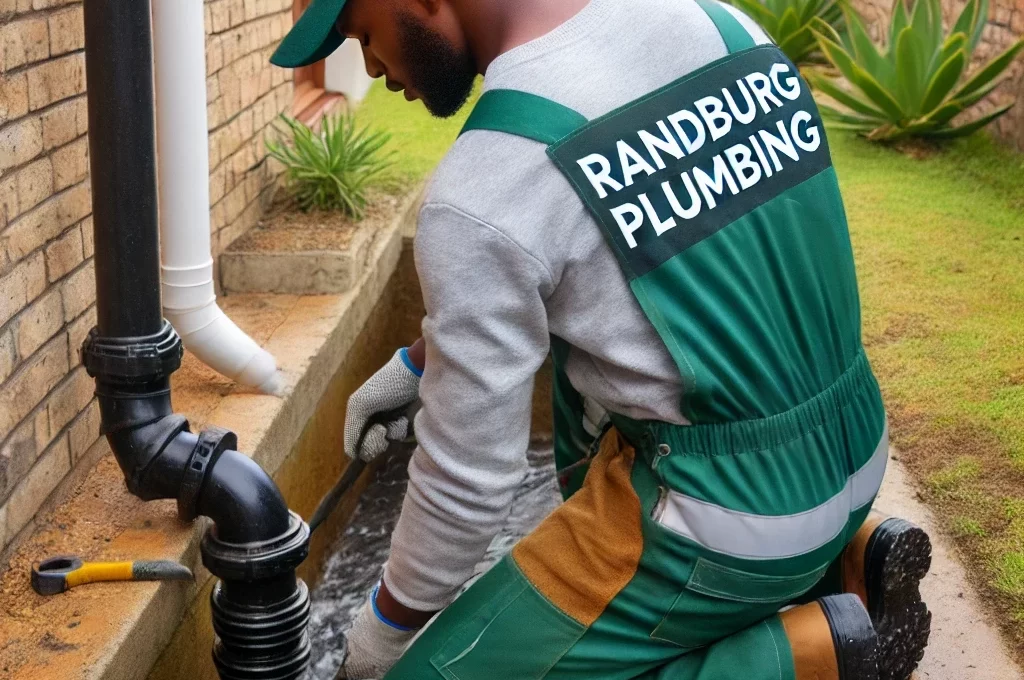 Technician from Randburg Plumbing performing drain cleaning